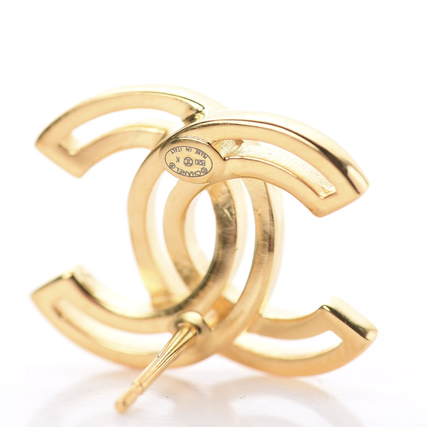 Metal Obazine CC Earrings Gold