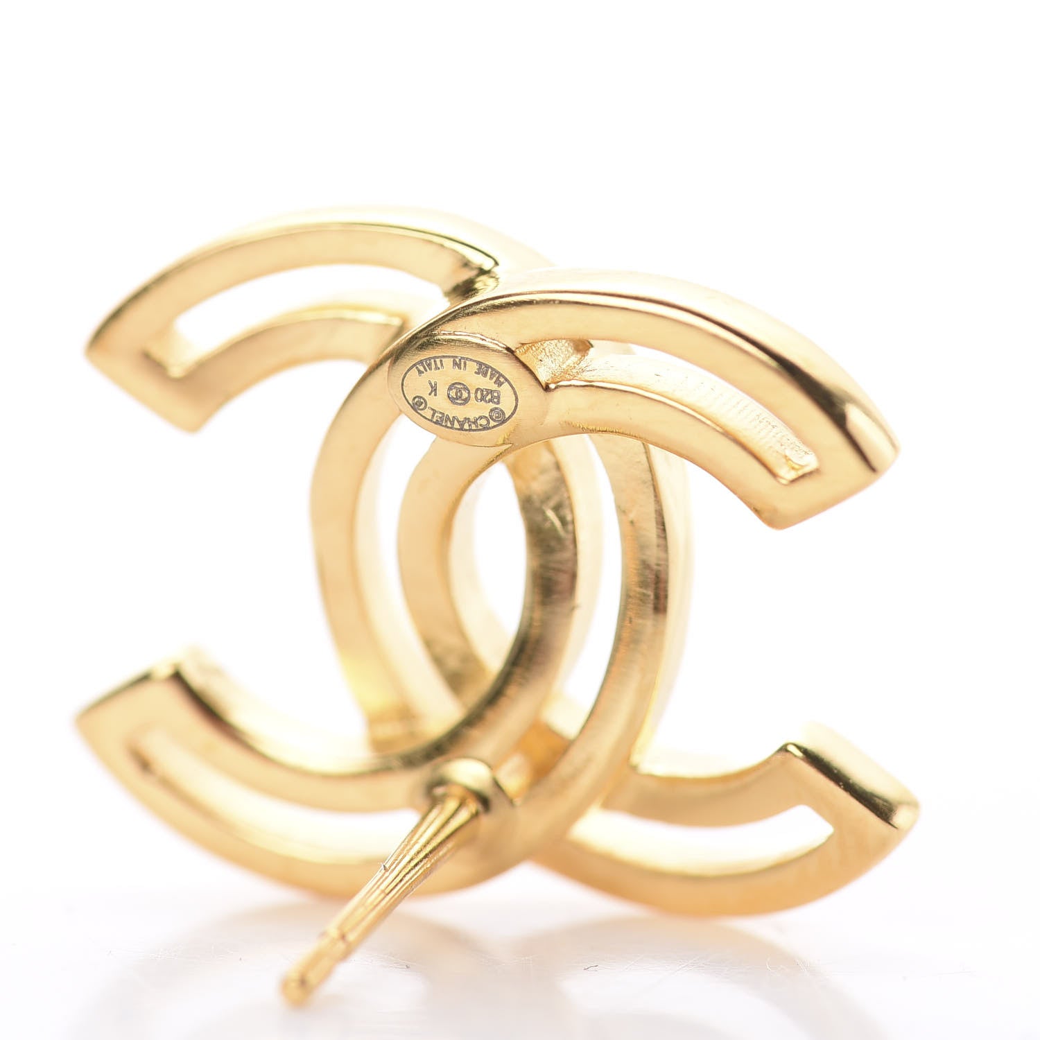 Chanel Metal Obazine CC Earrings Gold 4 of 4