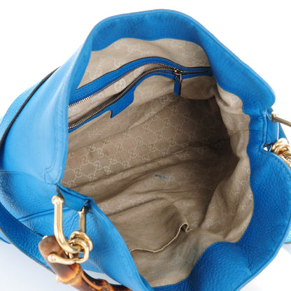 Gucci Pebbled Calfskin Medium Diana Bamboo Shoulder Bag Turquoise 5 of 7