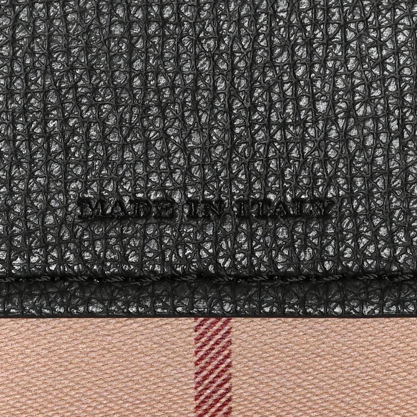 Grainy Calfskin Haymarket Colours Check Medium Zip Tote Black