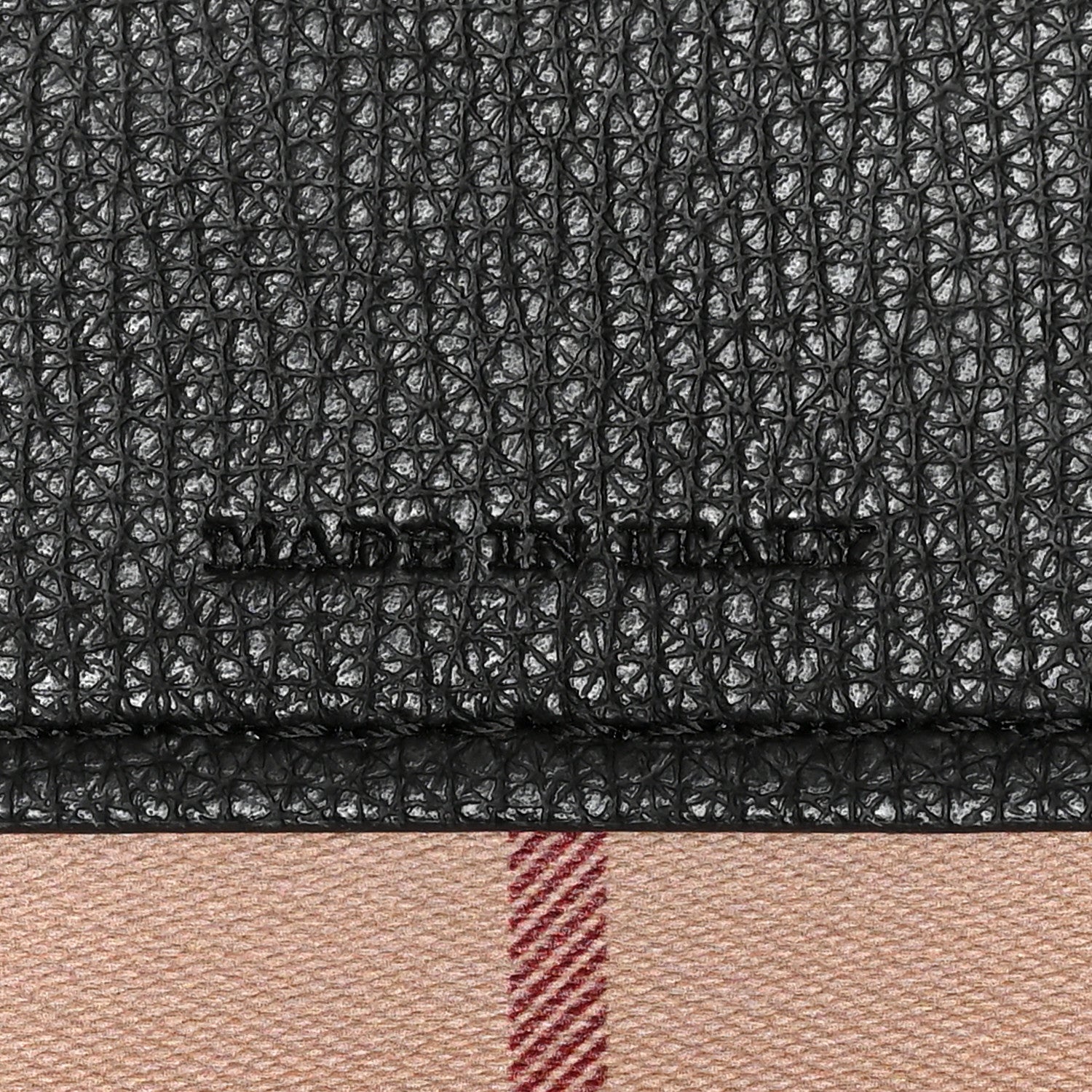 Burberry Grainy Calfskin Haymarket Colours Check Medium Zip Tote Black 9 of 22
