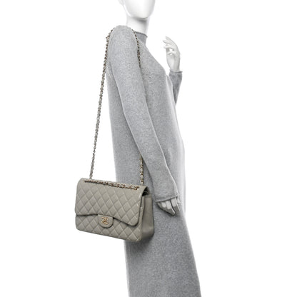 Chanel Lambskin Quilted Jumbo Double Flap Grey 2 of 13