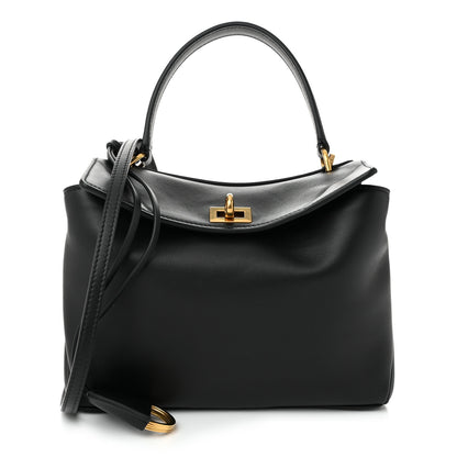 Balenciaga Natural Smooth Calfskin Mini Rodeo Top Handle Handbag Black 1 of 9