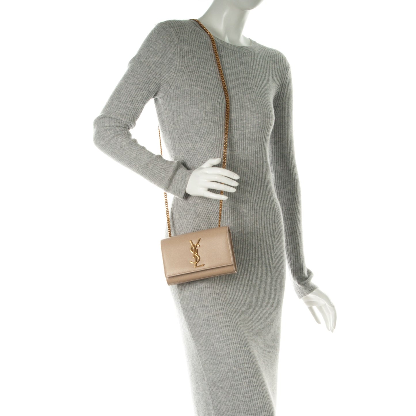 Grain De Poudre Small Monogram Kate Satchel Nude Powder