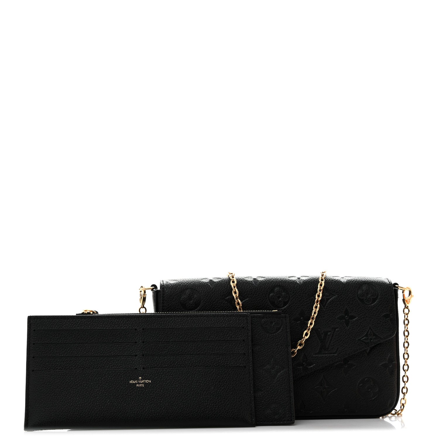 Louis Vuitton Empreinte Pochette Felicie Chain Wallet Black 3 of 12