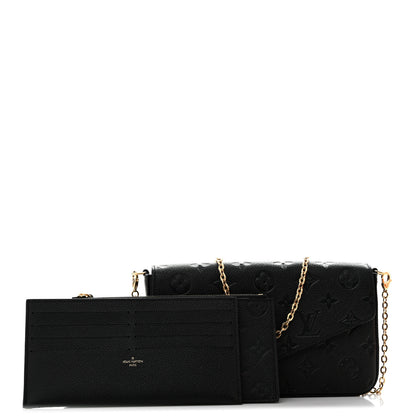 Louis Vuitton Empreinte Pochette Felicie Chain Wallet Black 3 of 12