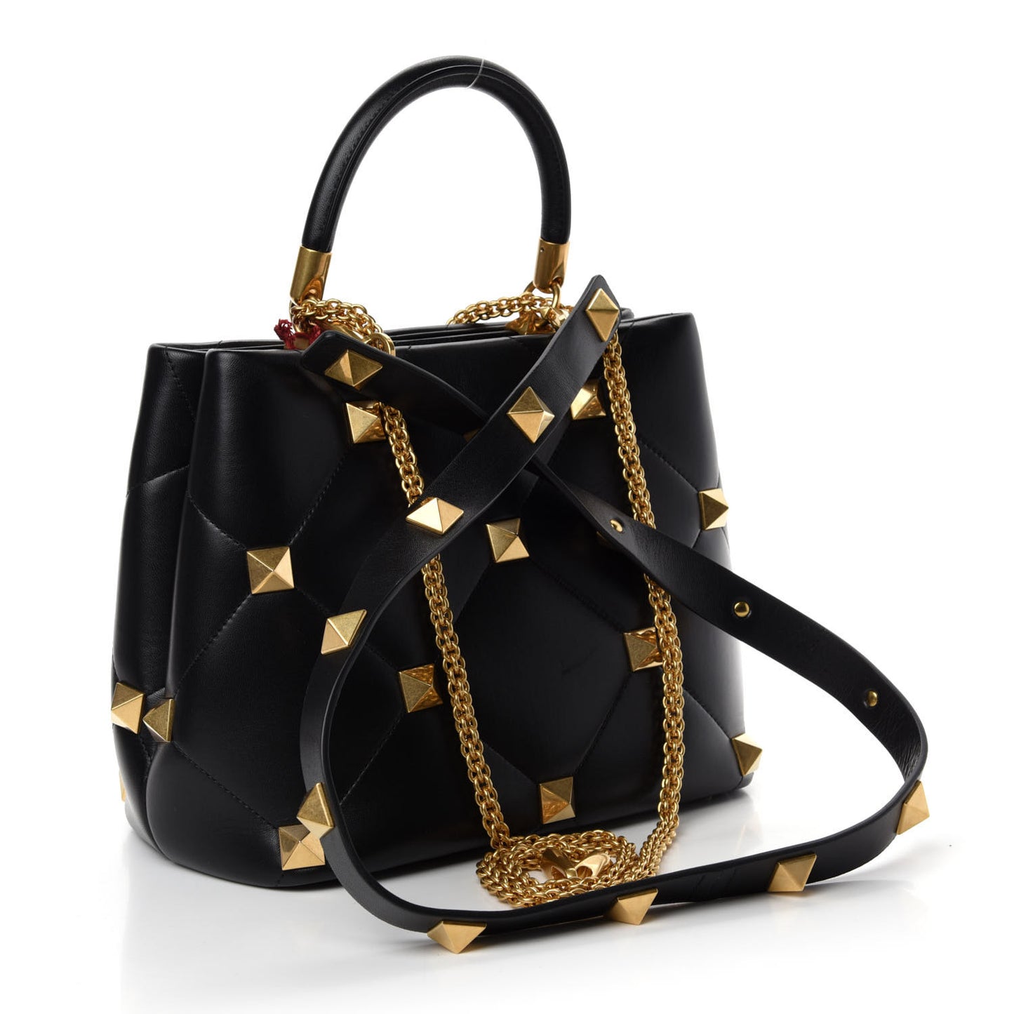 Nappa Roman Stud The Handle Bag Black