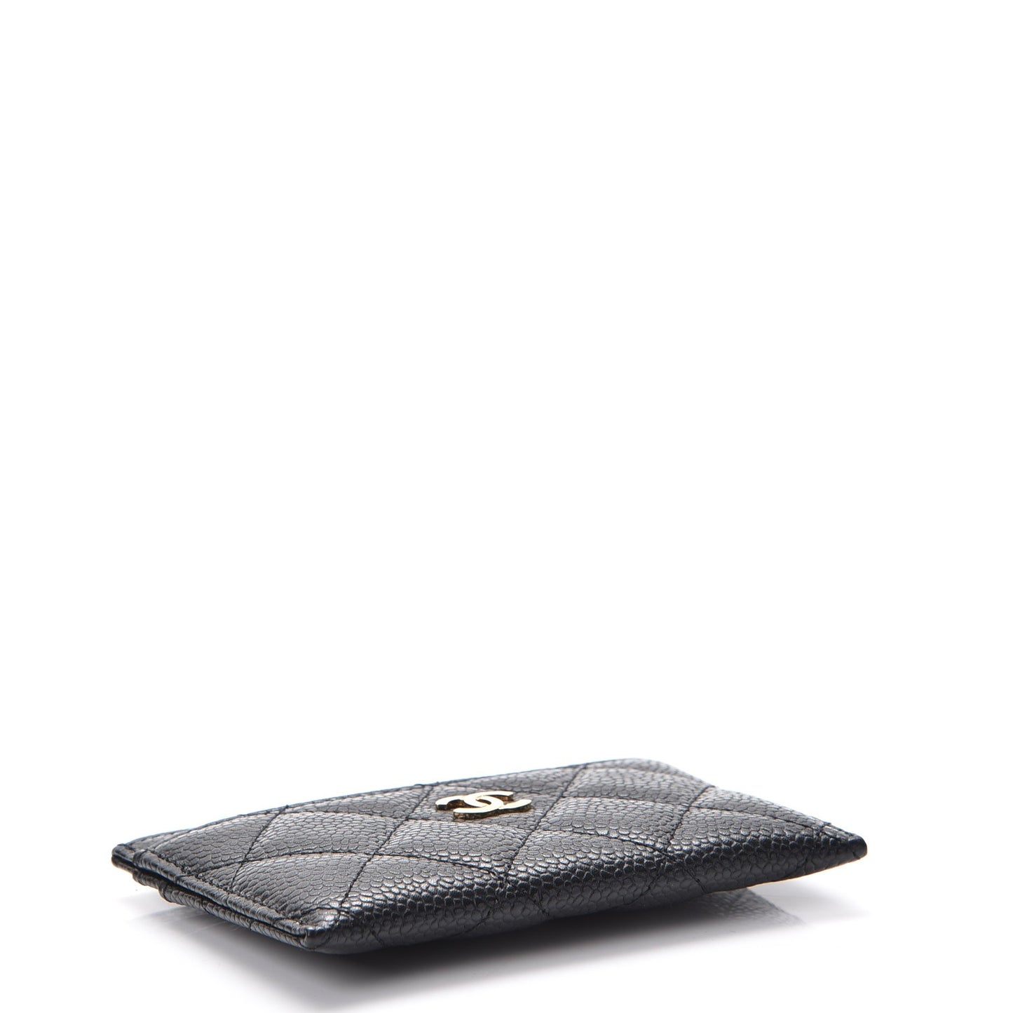 Caviar Quilted Card Holder Black
