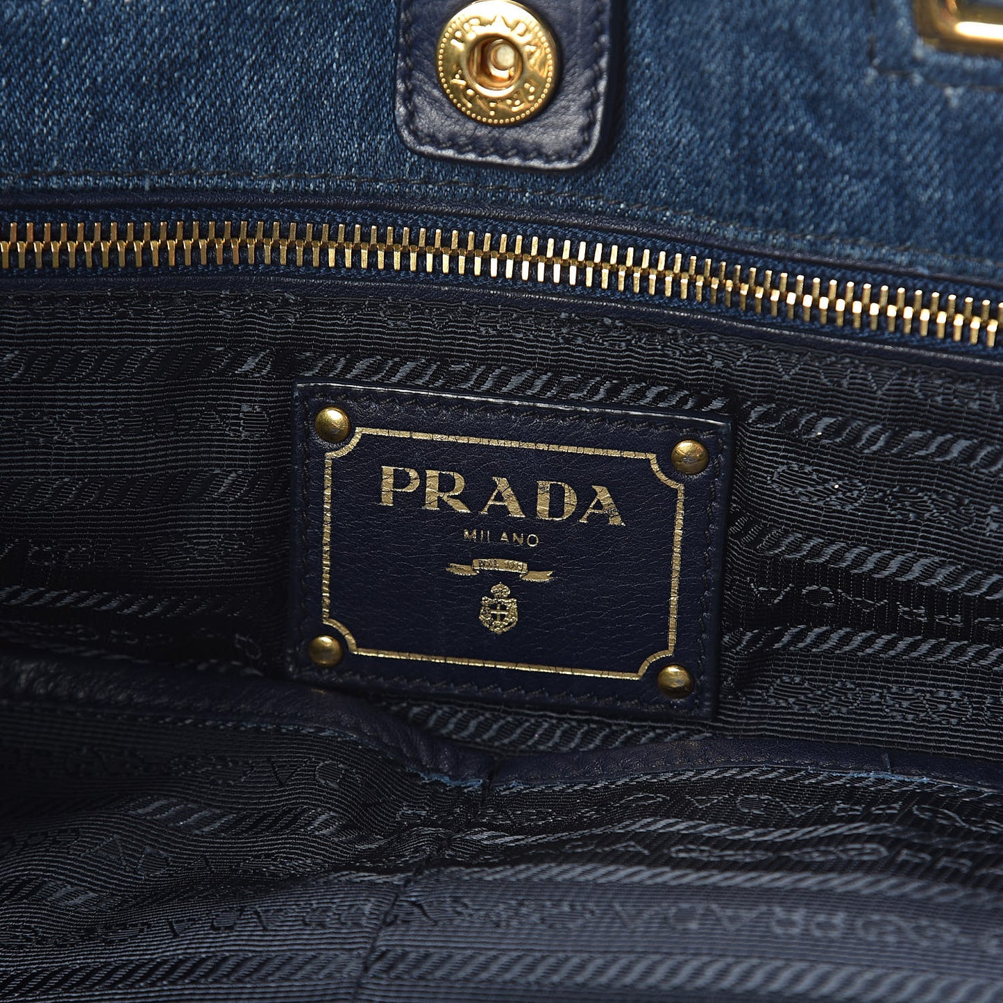 Denim Large Logo Shopping Tote