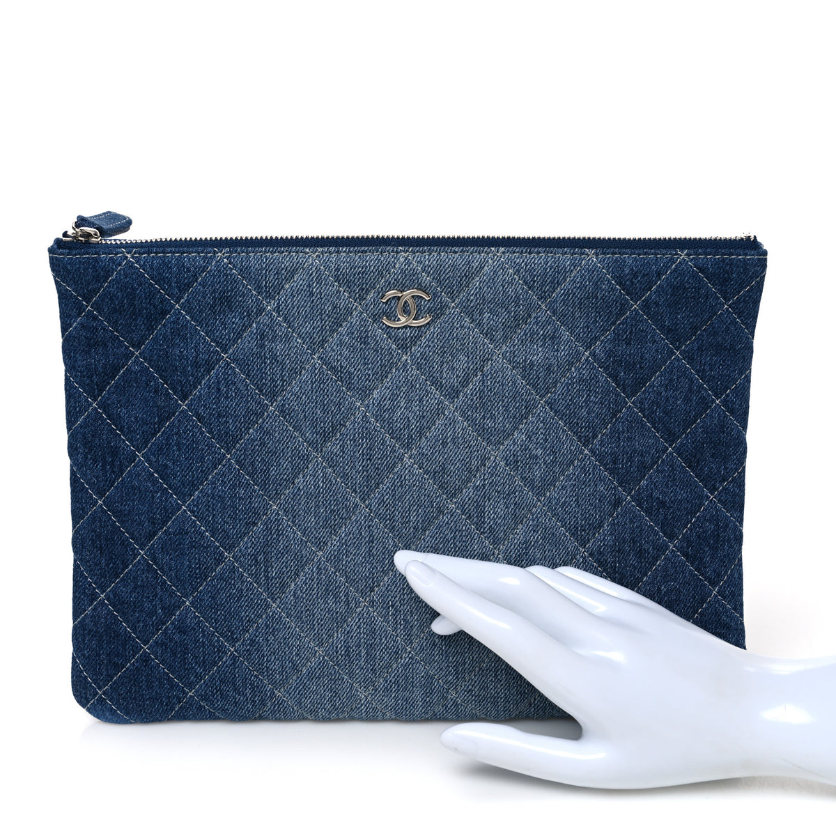 Denim Pocket Medium Cosmetic Case Blue