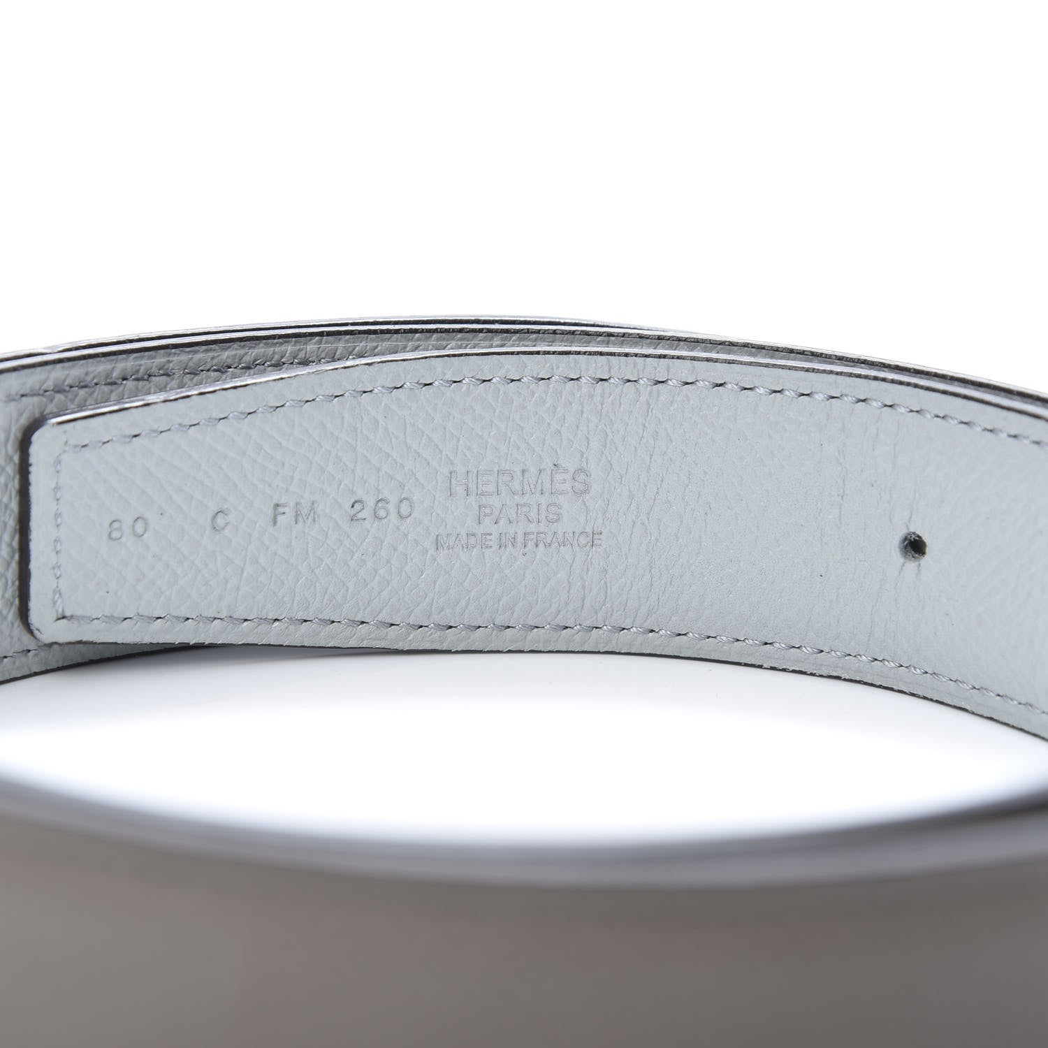 Hermes Epsom 32mm Belt Strap 80 Etain Bleu Glacier 3 of 7