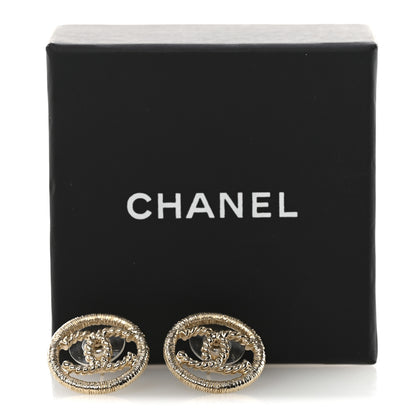 Chanel CC Round Rope Earrings Gold Gold 5 of 5