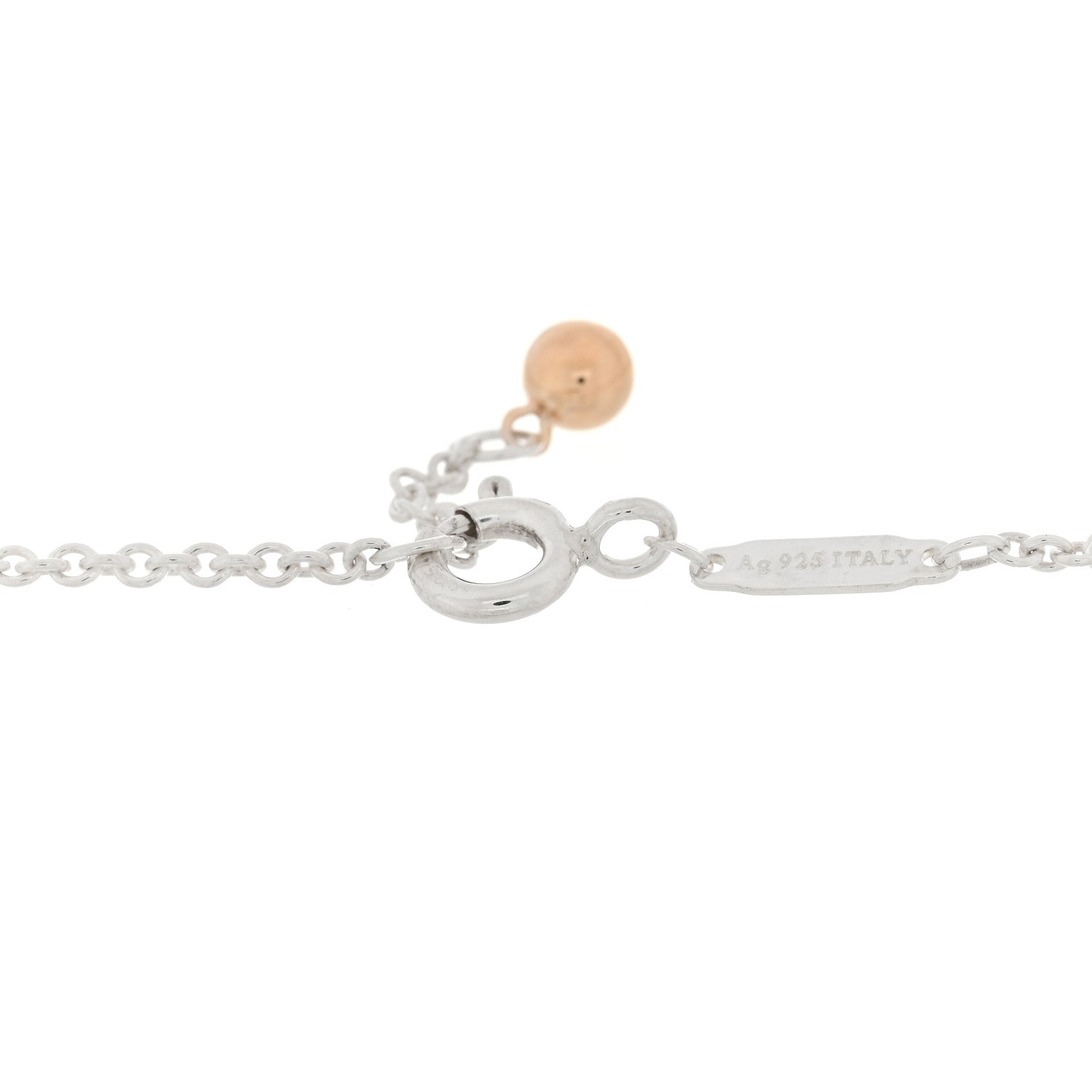 Tiffany Sterling Silver 18K Rose Gold Return to Tiffany Love Bugs Butterfly Chain Bracelet 3 of 3