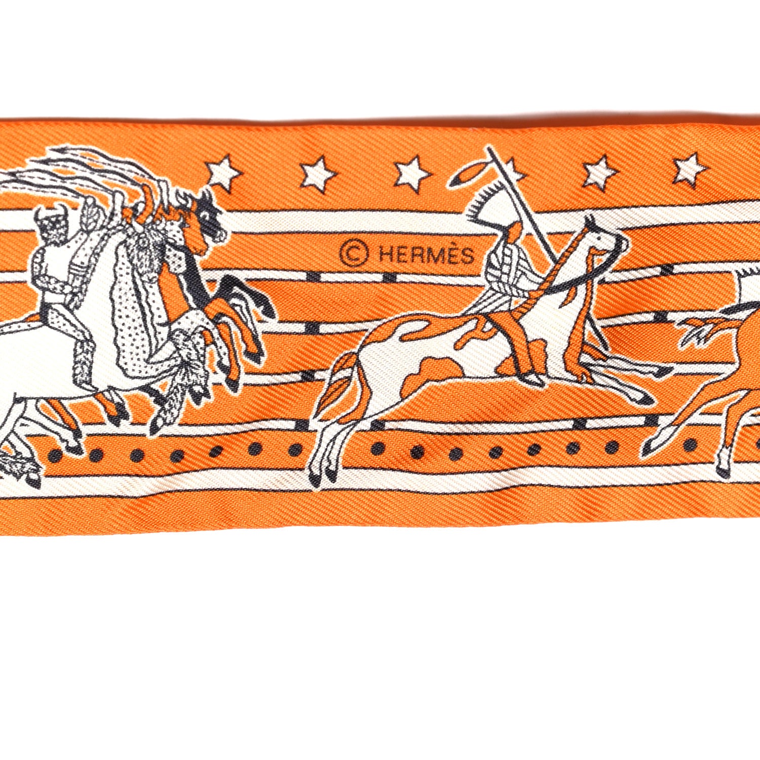 Hermes Silk Pani La Shar Pawnee Twilly Orange Mastic Brun 3 of 4