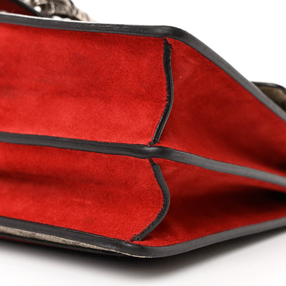 Gucci GG Supreme Monogram Suede Cudu Medium Dionysus Shoulder Bag Beige Ebony Vulcanic Red 11 of 16