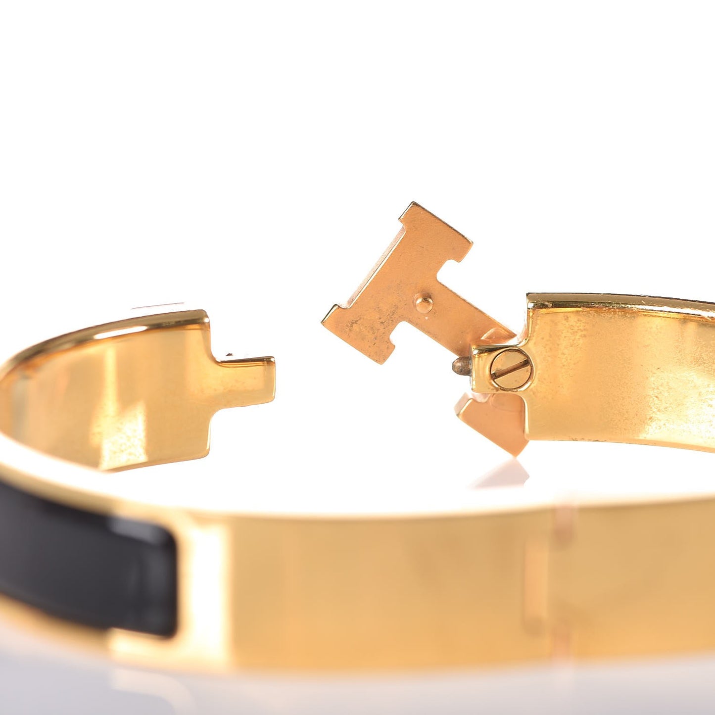 Enamel Narrow Clic Clac H Bracelet GM Black