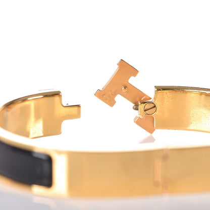 Hermes Enamel Narrow Clic Clac H Bracelet GM Black 4 of 6