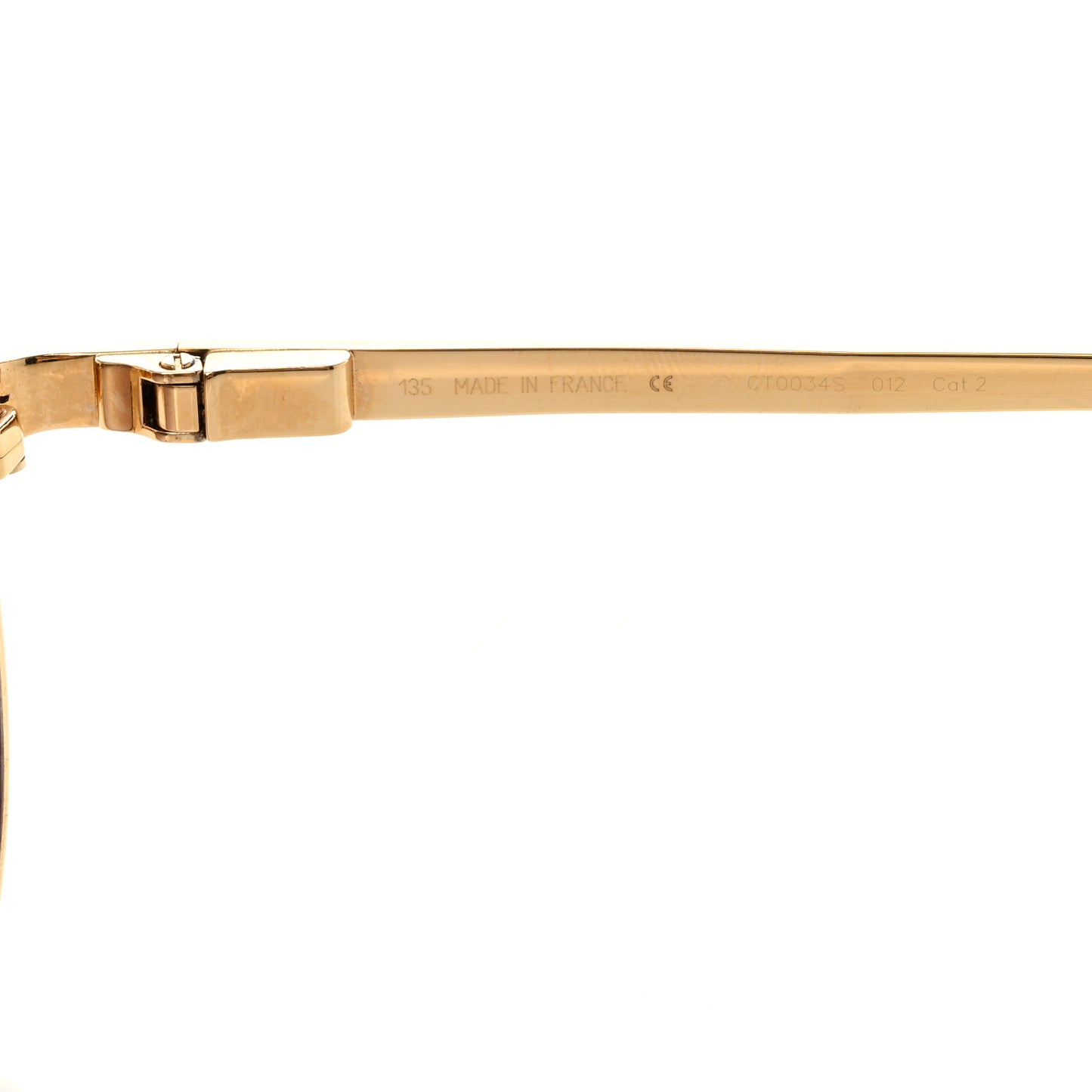 Santos de Cartier 135 Sunglasses Gold Black