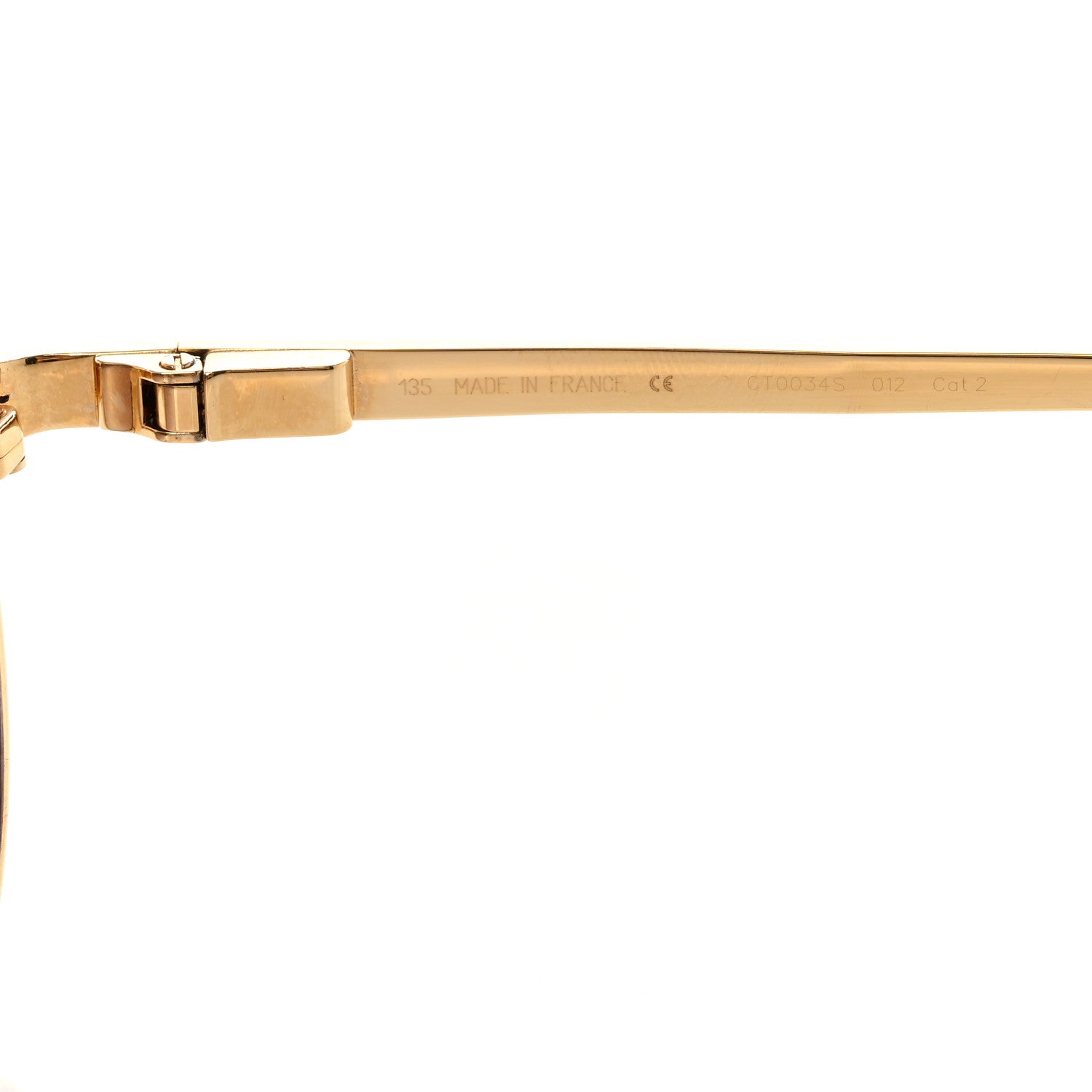 Cartier Santos de Cartier 135 Sunglasses Gold Black 6 of 7