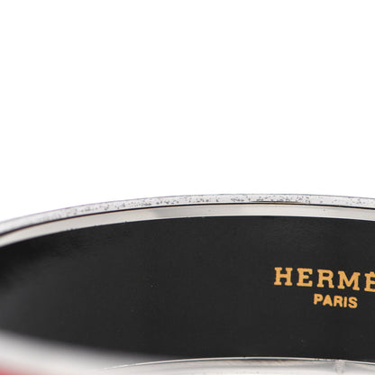 Hermes Enamel Printed Wide Les Folies Du Ciel Bracelet 70 Red 7 of 8