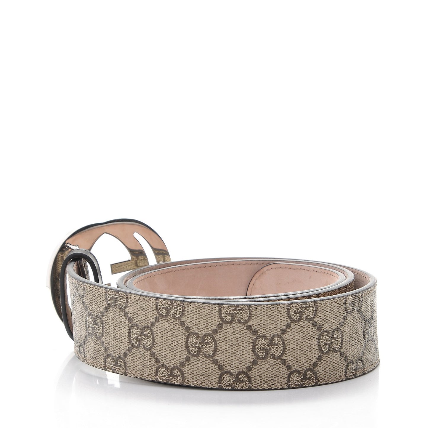 GG Supreme Monogram Selleria Calfskin Interlocking G 40mm Belt 90 36 Beige Ebony Cocoa