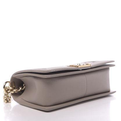 Chanel Caviar Quilted Medium Boy Flap Dark Beige 4 of 14