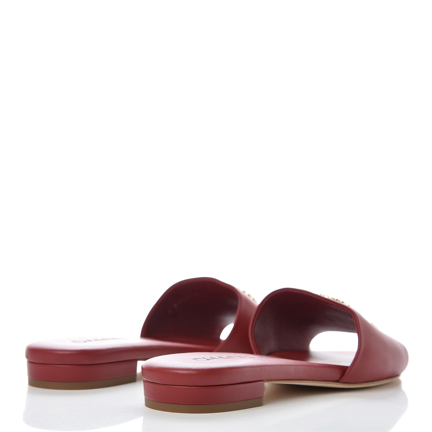 Lambskin Enamel CC Mules 37 Red