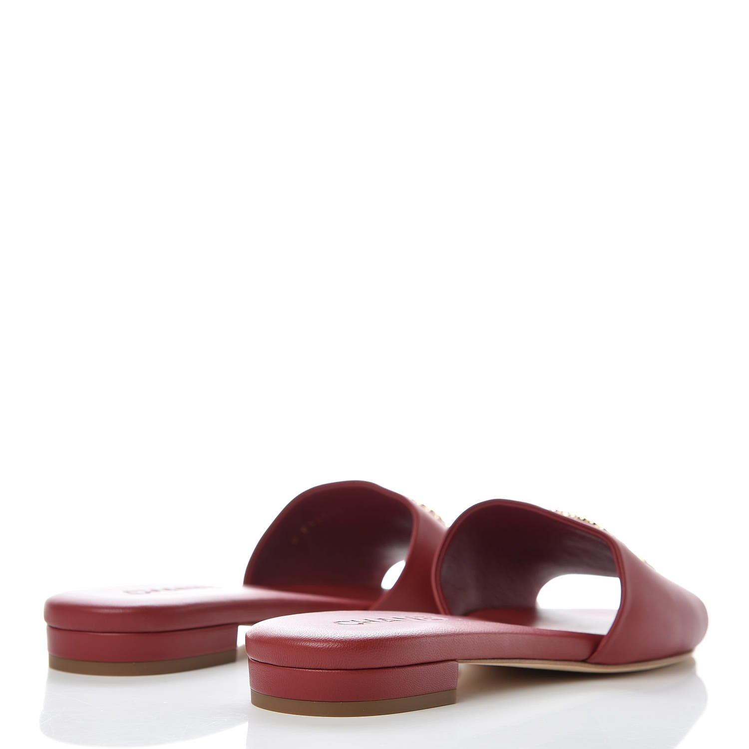 Chanel Lambskin Enamel CC Mules 37 Red 4 of 11