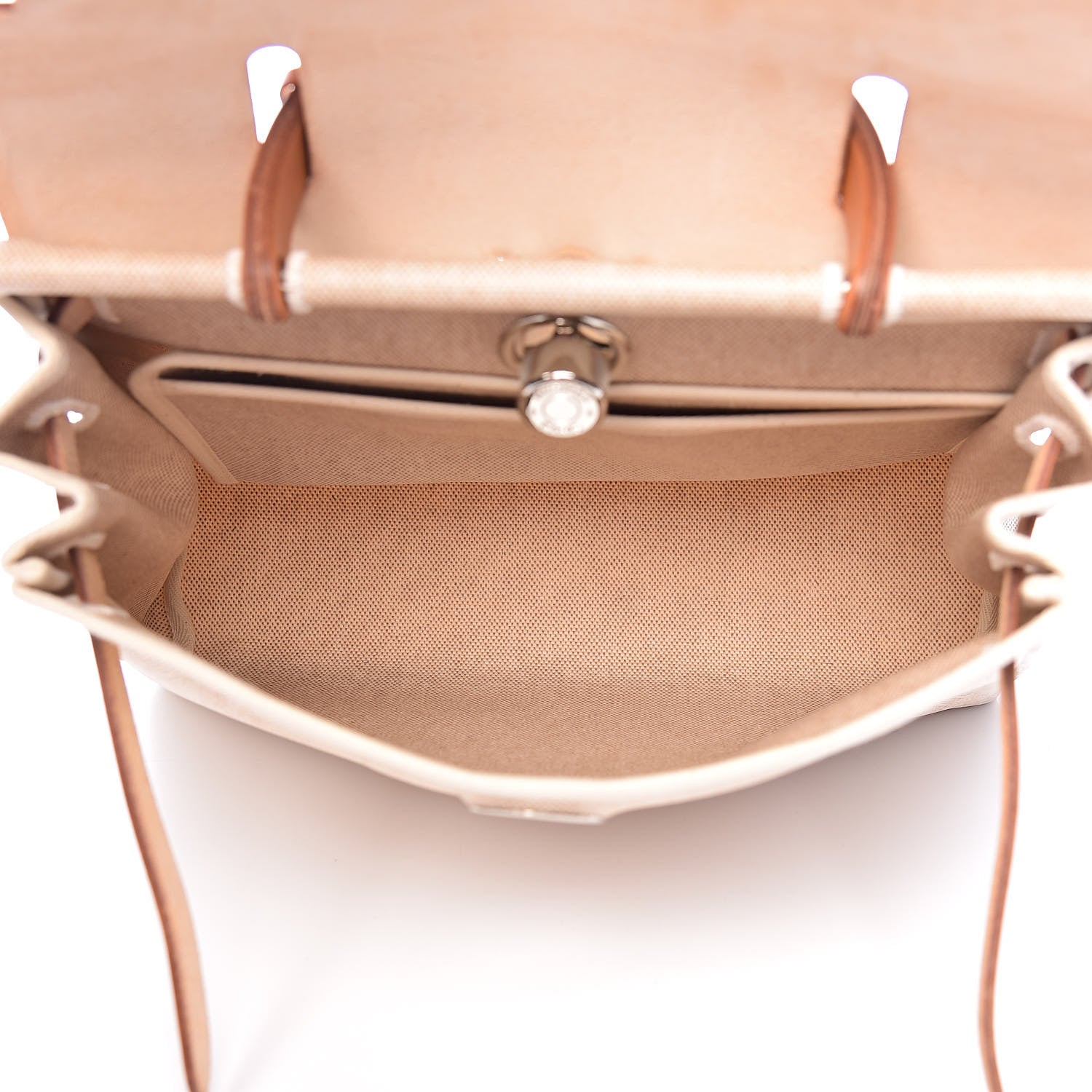 Hermes Toile Vache Calfskin Herbag 30 PM Natural 6 of 11