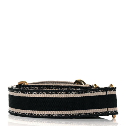 Christian Dior Canvas Embroidered Shoulder Strap Black 2 of 5