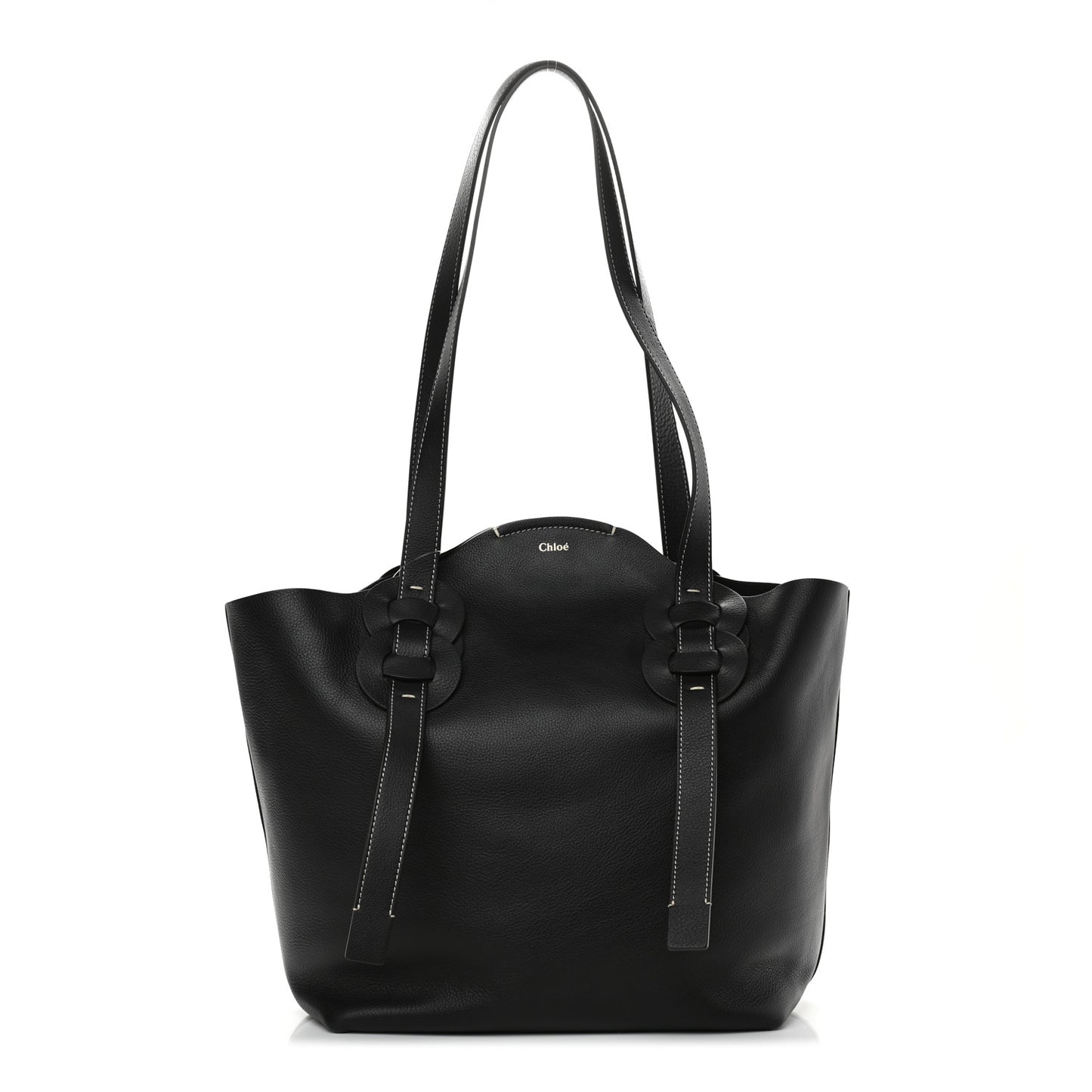 Small Grain Smooth Calfskin Medium Darryl Tote Black
