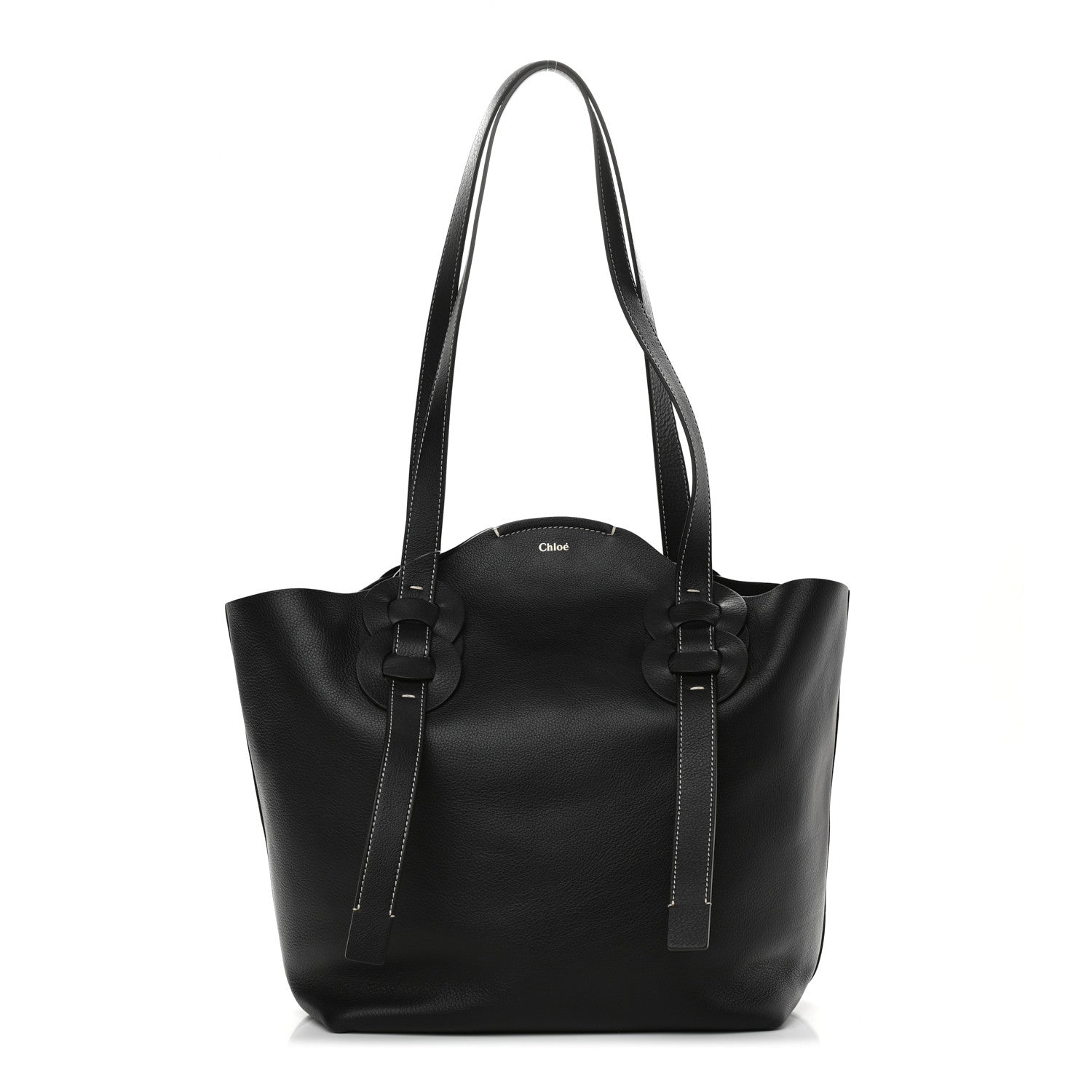 Chloe Small Grain Smooth Calfskin Medium Darryl Tote Black 1 of 9