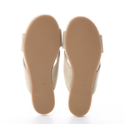 Christian Dior Canvas Embroidered Granville Espadrille Crisscross Flat Slide Sandals 37.5 Cream 5 of 7