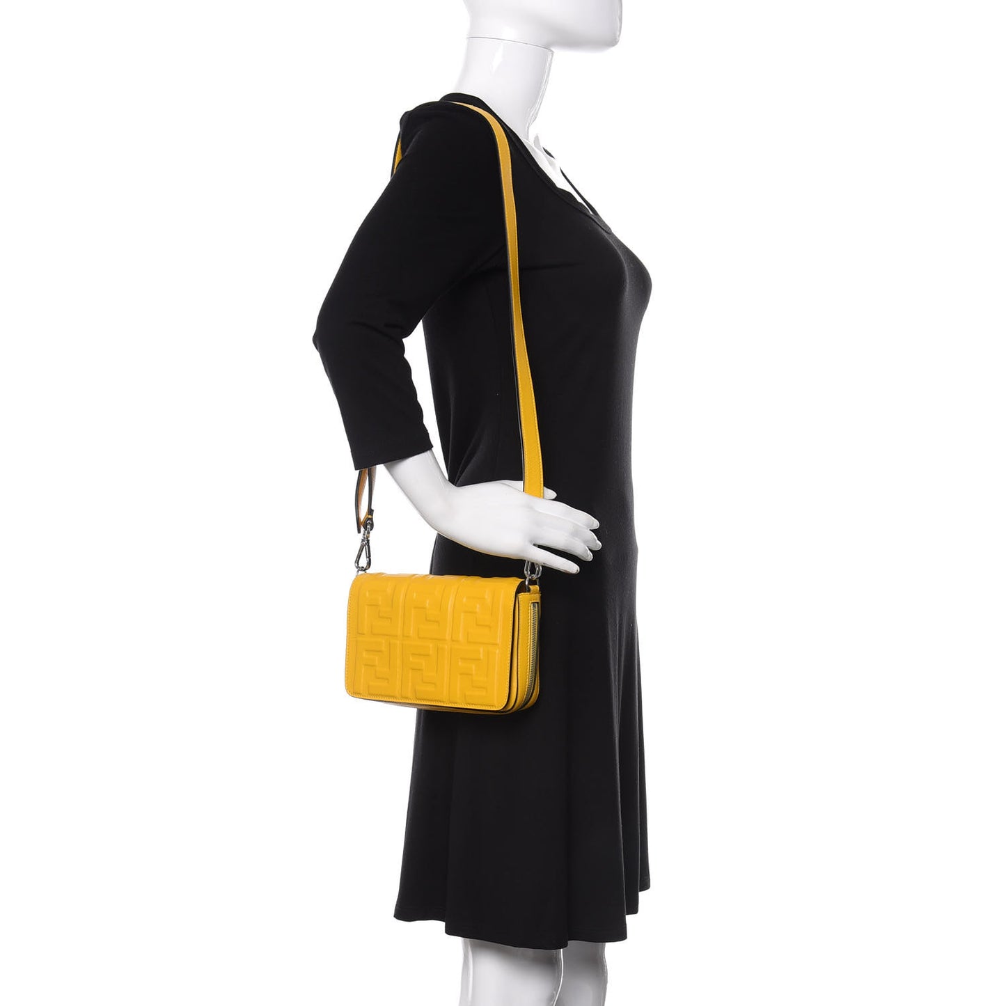 Nappa FF 1974 Embossed Mini Expandable Flap Bag Mimosa
