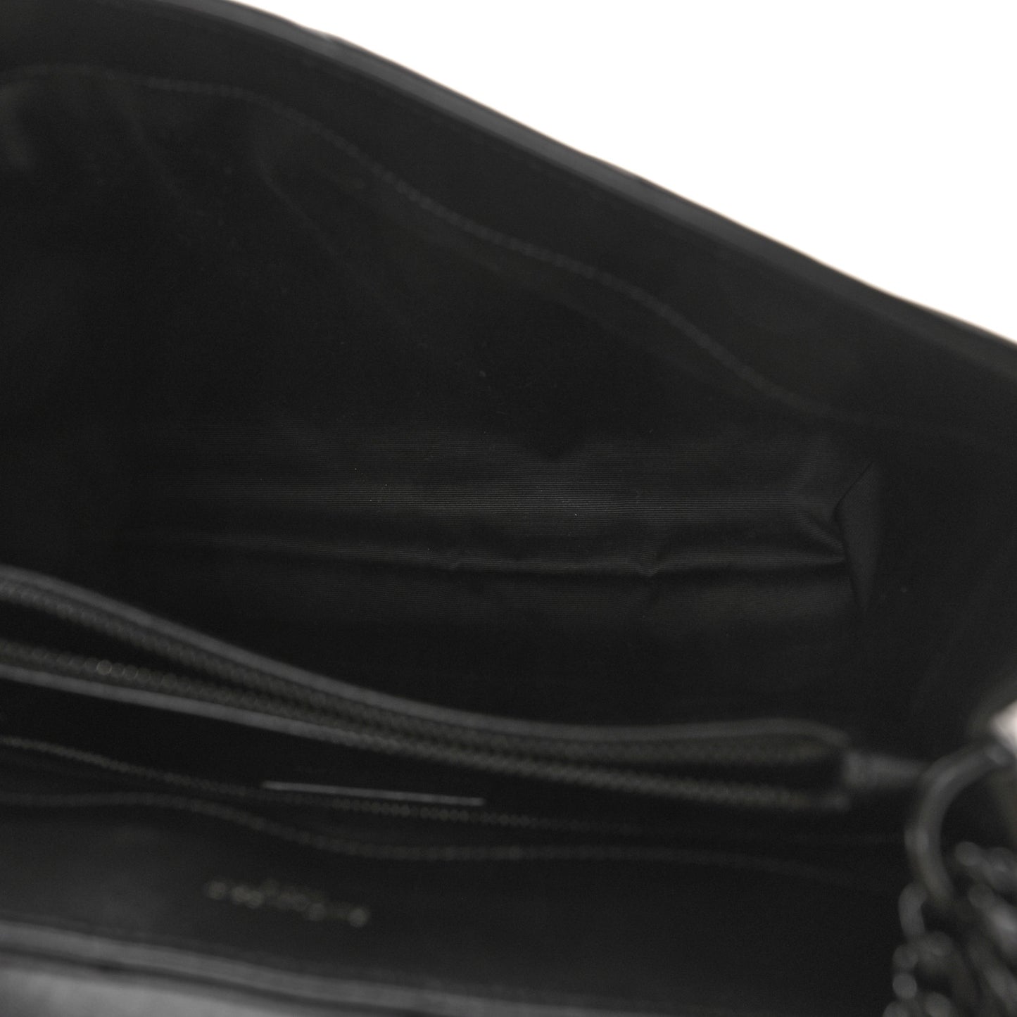 Calfskin Y Quilted Monogram Monochrome Medium Loulou Chain Satchel Black