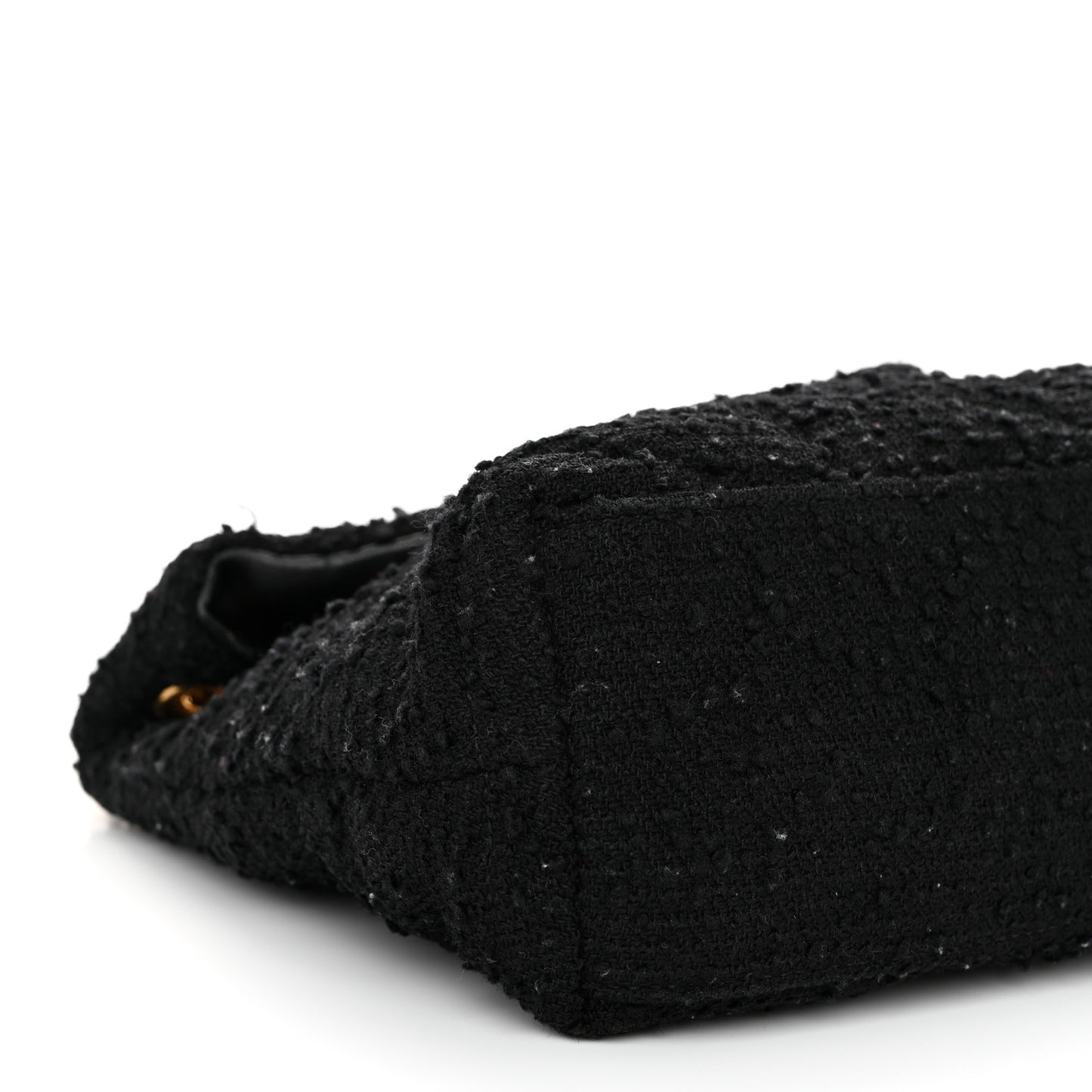 Boucle Tweed Quilted Small Loulou Puffer Monogram Chain Satchel Black