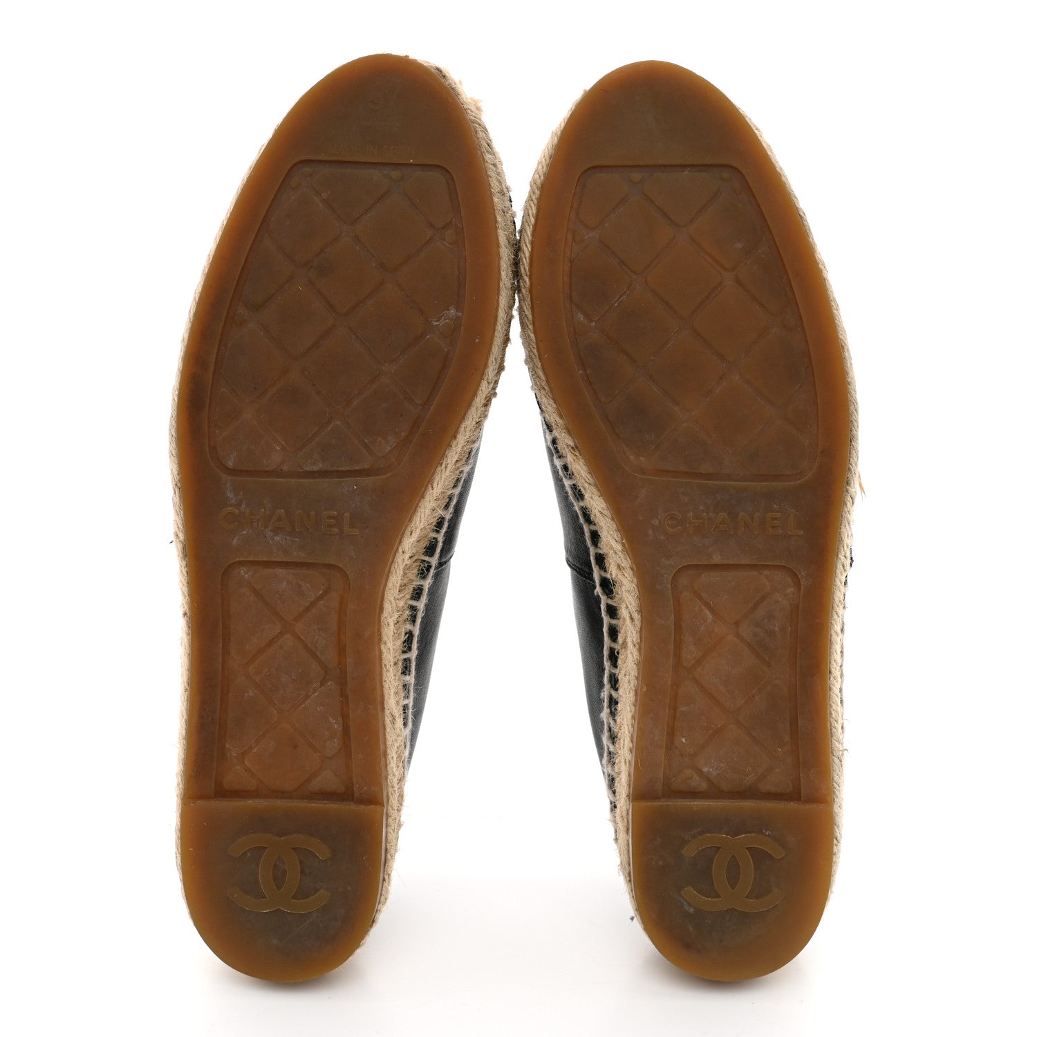 Chanel Lambskin CC Espadrilles 37 Black 6 of 11