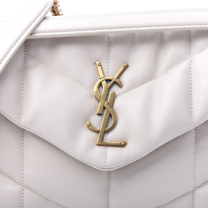 Saint Laurent Lambskin Quilted Small Loulou Puffer Monogram Chain Satchel Crema Soft 9 of 9