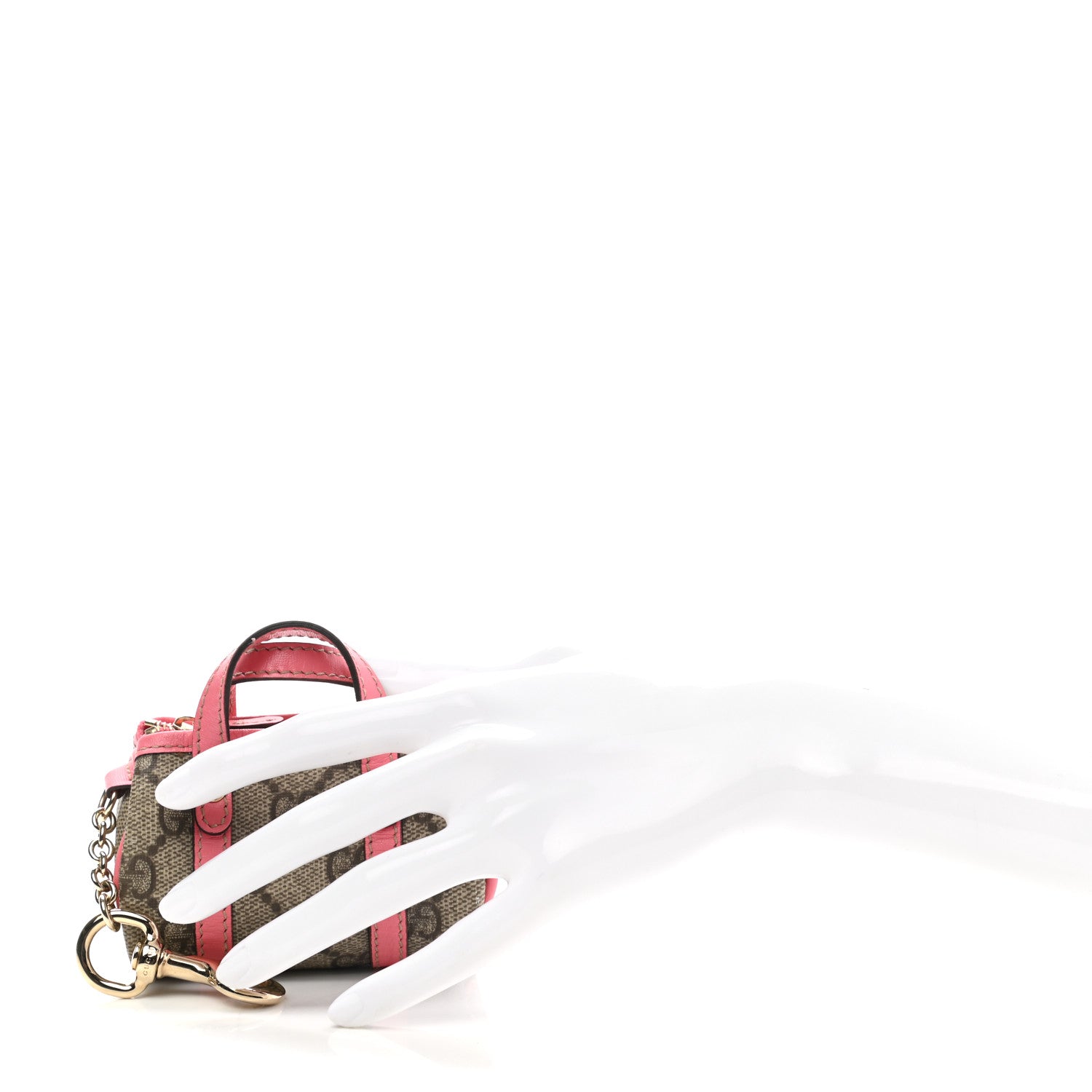 Gucci Monogram GG Mini Boston Coin Purse Key Chain Ring Pink 2 of 6