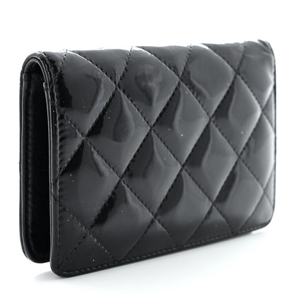 Chanel Patent Quilted Card Holder Wallet Black 3 of 12