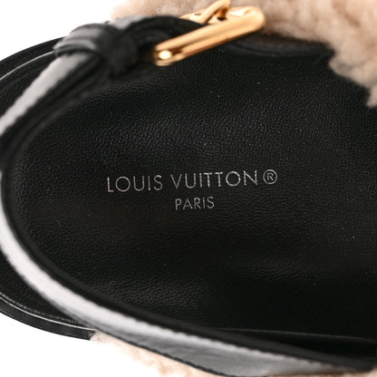 Louis Vuitton Shearling Calfskin Paseo Flat Comfort Sandal 38 Beige 7 of 8
