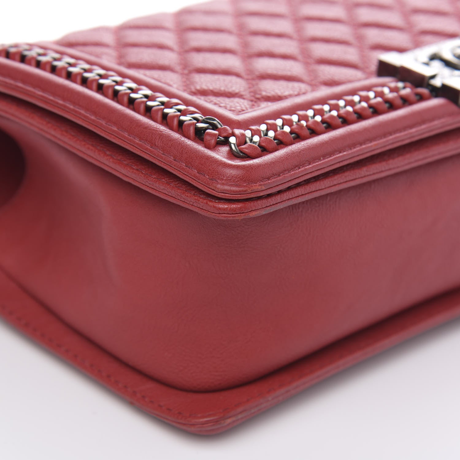 Chanel Calfskin Quilted Medium Top Handle Boy Flap Red 9 of 12
