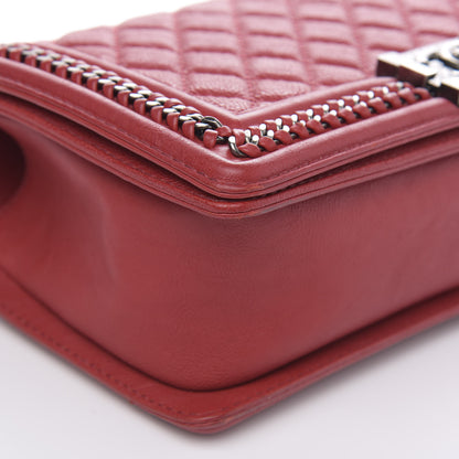 Chanel Calfskin Quilted Medium Top Handle Boy Flap Red 9 of 12