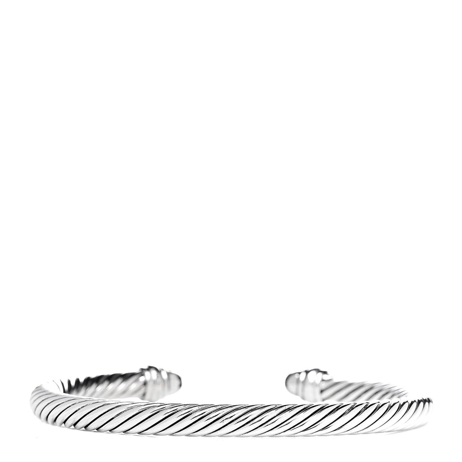 David Yurman Sterling Silver Pave Diamond 5mm Cable Classics Bracelet 3 of 5