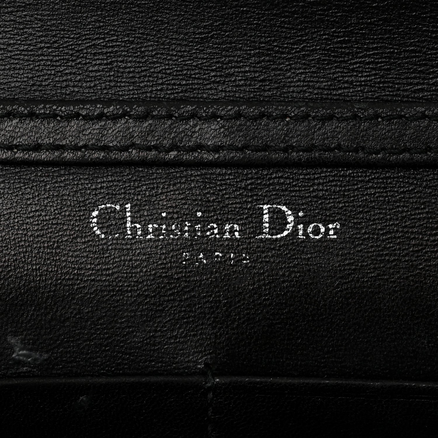 Christian Dior Grained Calfskin Diorama Wallet on Chain Pouch Black 6 of 11