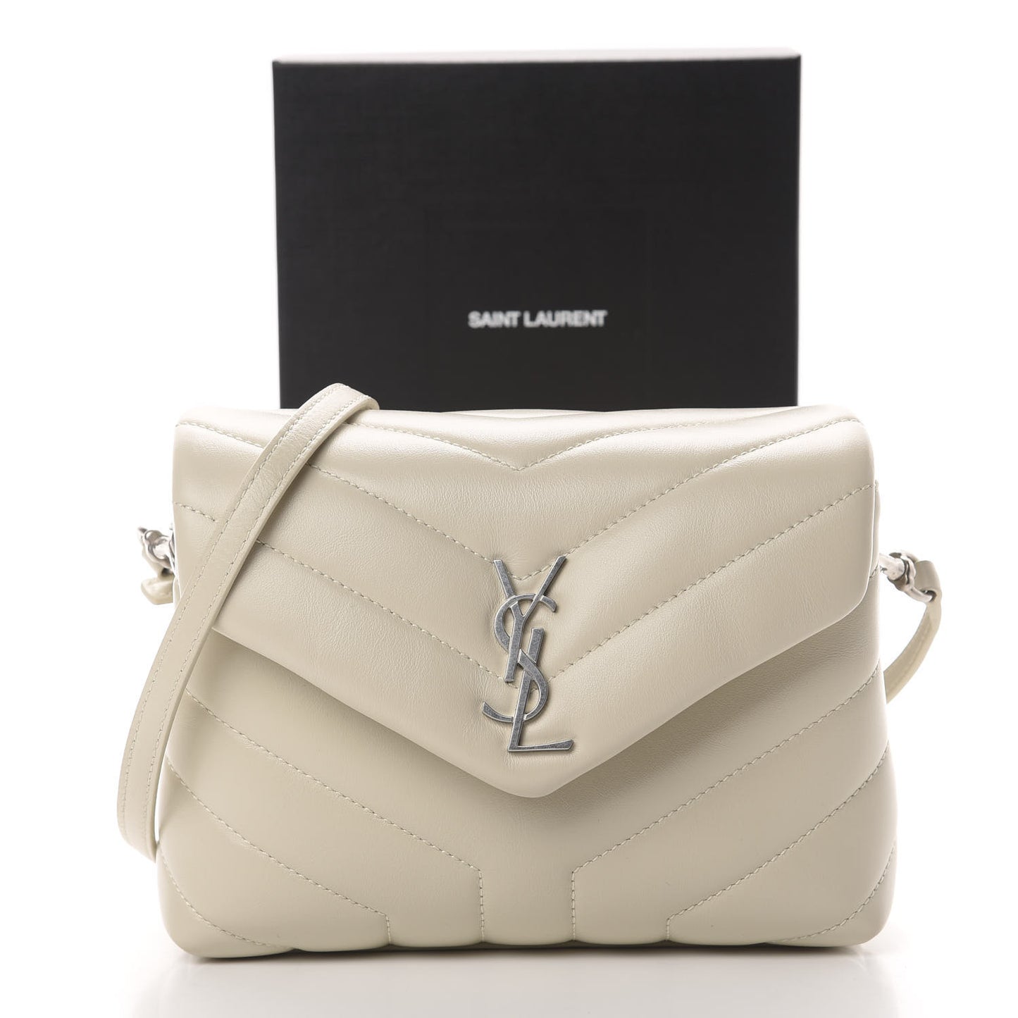 Calfskin Y Quilted Monogram Toy Loulou Crossbody Bag Ivory