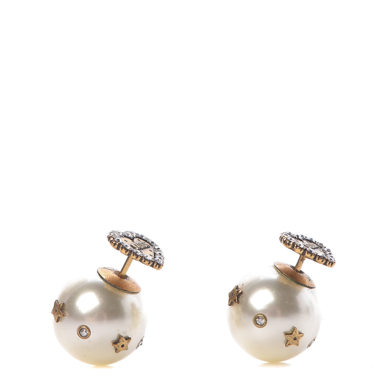Christian Dior Pearl Crystal Heart J'Adior Mise En Dior Tribal Earrings 1 of 6