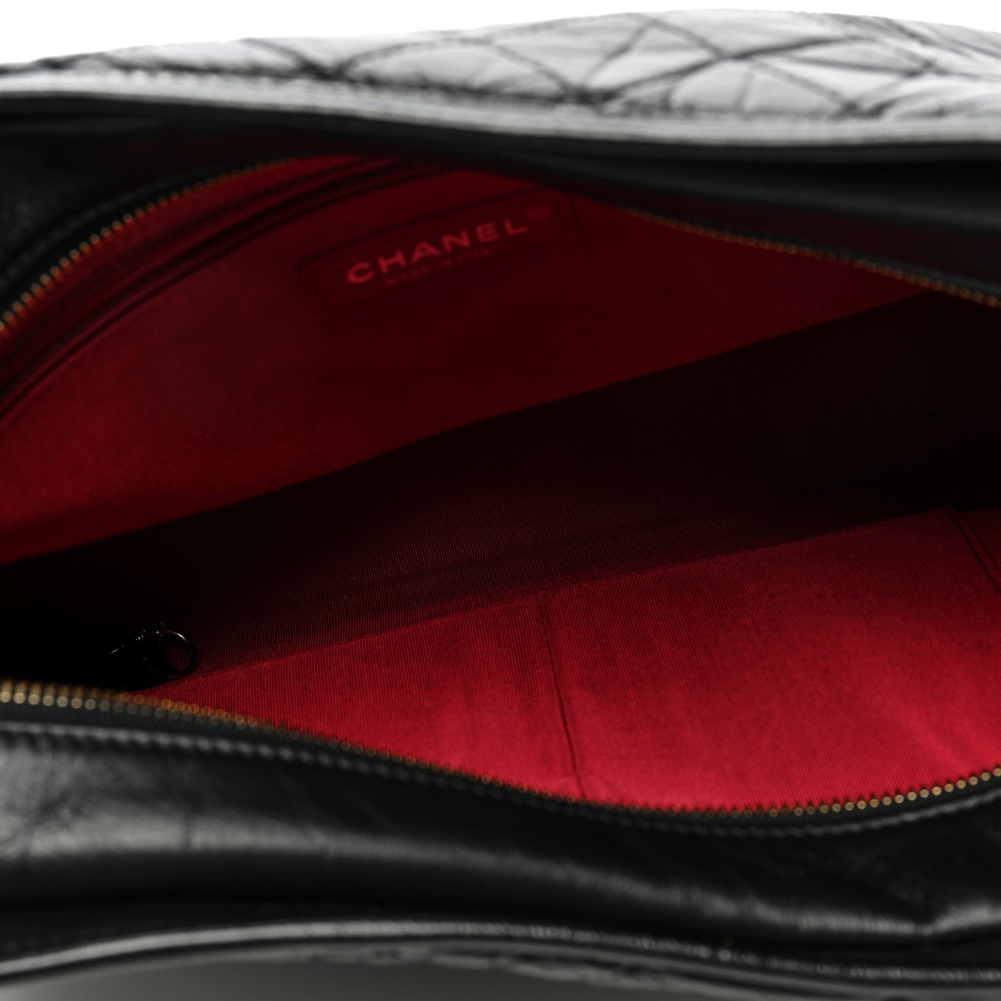 Aged Calfskin Quilted Large Gabrielle Hobo Black