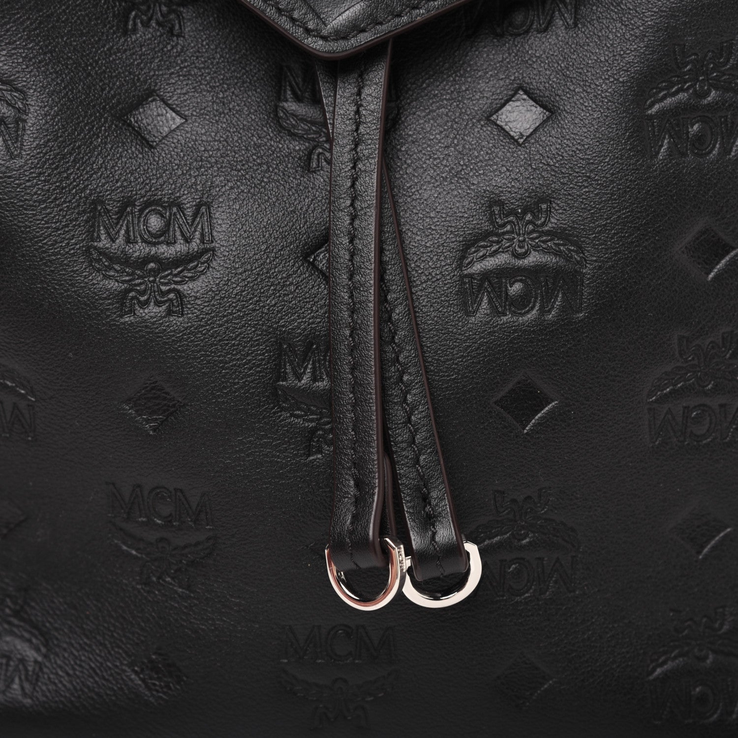 MCM Calfskin Ottomar Monogram Essential Backpack Black 17 of 21