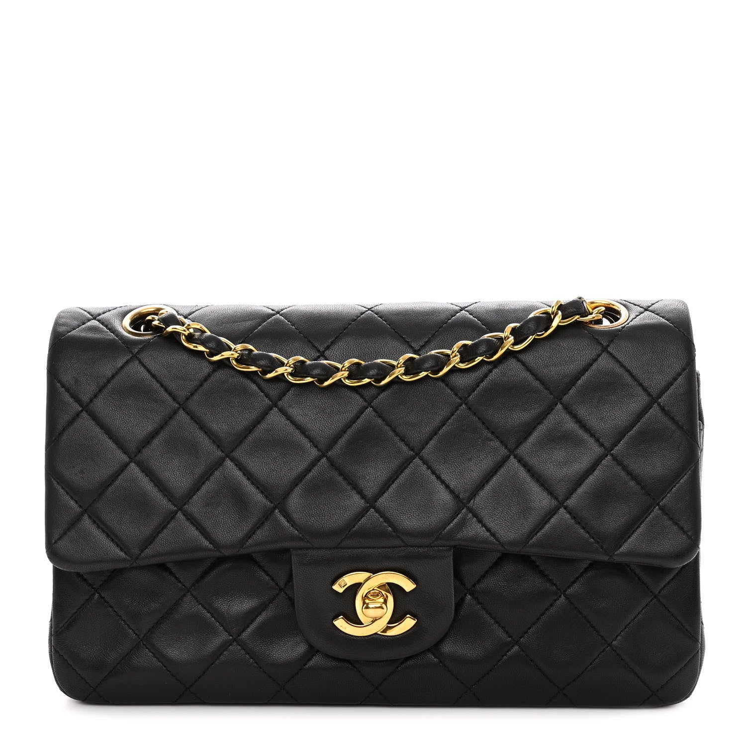 Chanel Lambskin Quilted Small Double Flap Black 1 of 9